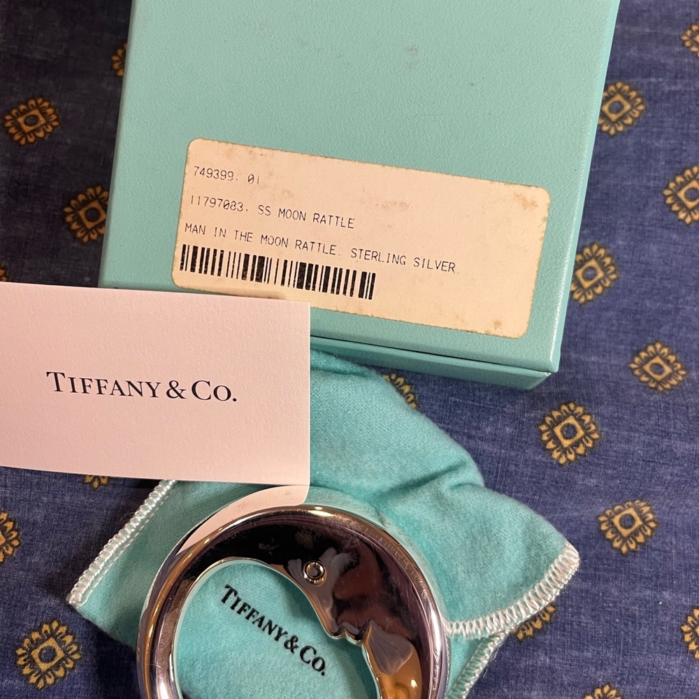 Tiffany & Co. NWT sterling silver Man on the Moon baby rattle .925 Silver. - Picture 8 of 8